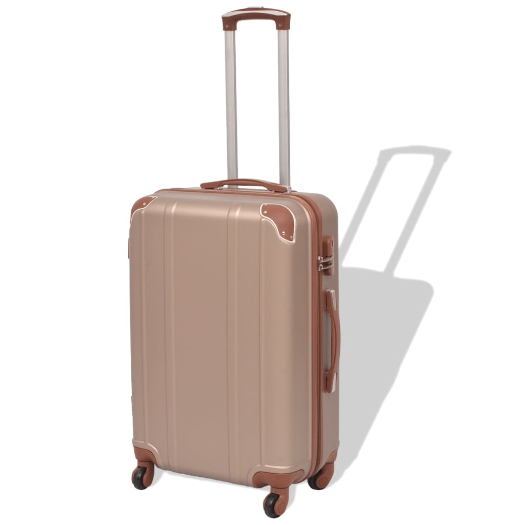VidaXL hard rolling suitcase set champagne colored 4-dlg