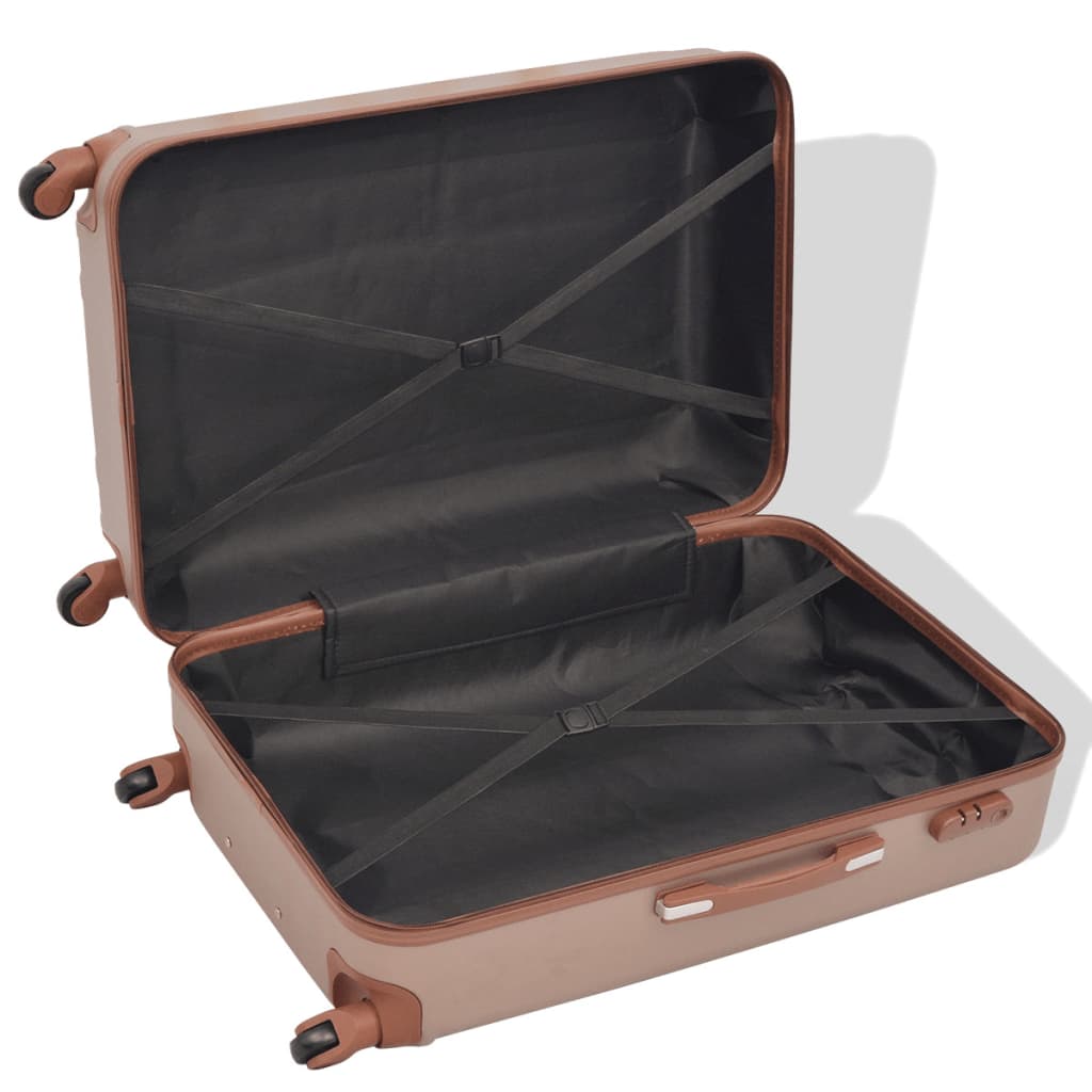 VidaXL hard rolling suitcase set champagne colored 4-dlg