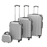 VidaXL hard rolling case set silver 4-dlg