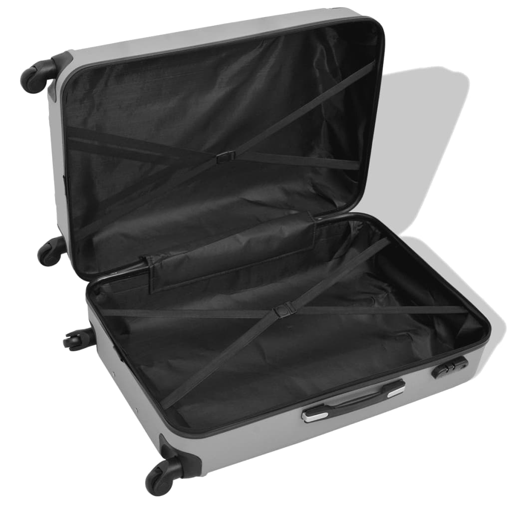 VidaXL hard rolling case set silver 4-dlg