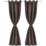 Vidaxl curtains with metal rings blackout 135x175 brown 2 pcs