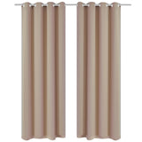 Vidaxl curtains with metal rings blackout 135x175 cream 2 pcs