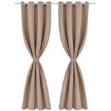 Vidaxl curtains with metal rings blackout 135x175 cream 2 pcs