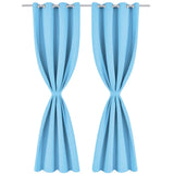 Vidaxl curtains with metal rings blackout 135x175 turquoise 2 pcs