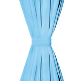 Vidaxl curtains with metal rings blackout 135x175 turquoise 2 pcs