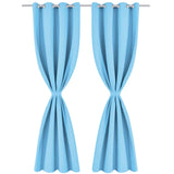 Vidaxl curtain with metal rings blackout 270x245 turquoise