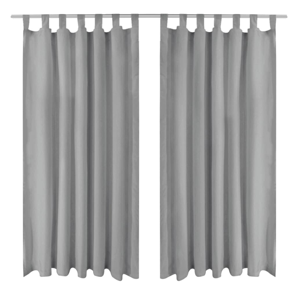 Cortinas de micro-satina vidaxl com loops 140x175 cm cinza 2 pcs