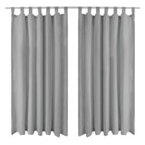 Cortinas de micro-satina vidaxl com loops 140x175 cm cinza 2 pcs