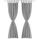 Cortinas de micro-satina vidaxl com loops 140x175 cm cinza 2 pcs