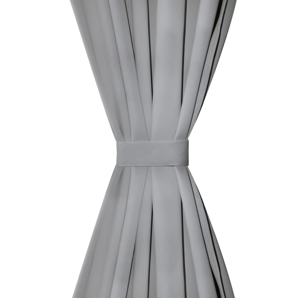 Cortinas de micro-satina vidaxl com loops 140x175 cm cinza 2 pcs