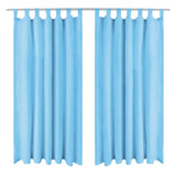Vidaxl Micro-Satin Curtains with loops 140x175 cm Turquoise 2 sts