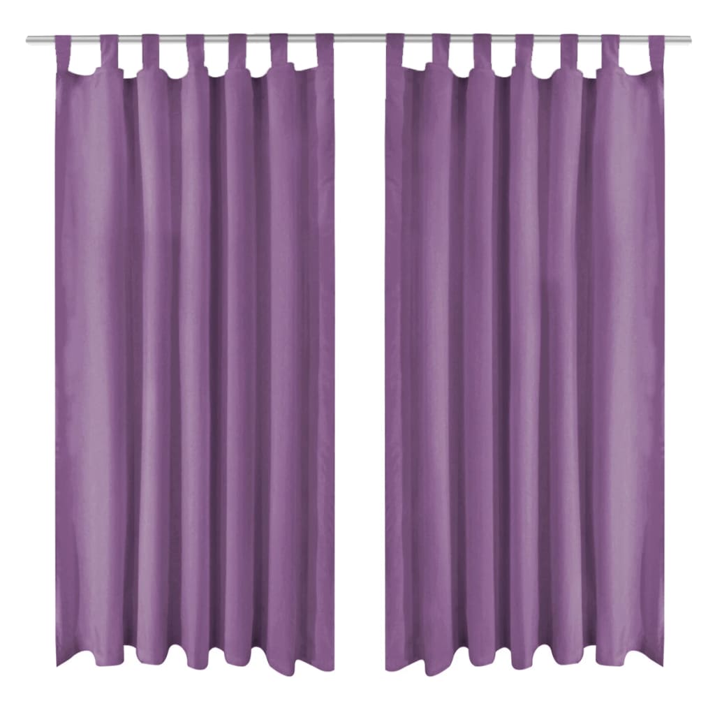Vidaxl mikro-satin gardiner med løkker 140x175 cm lila 2 sts