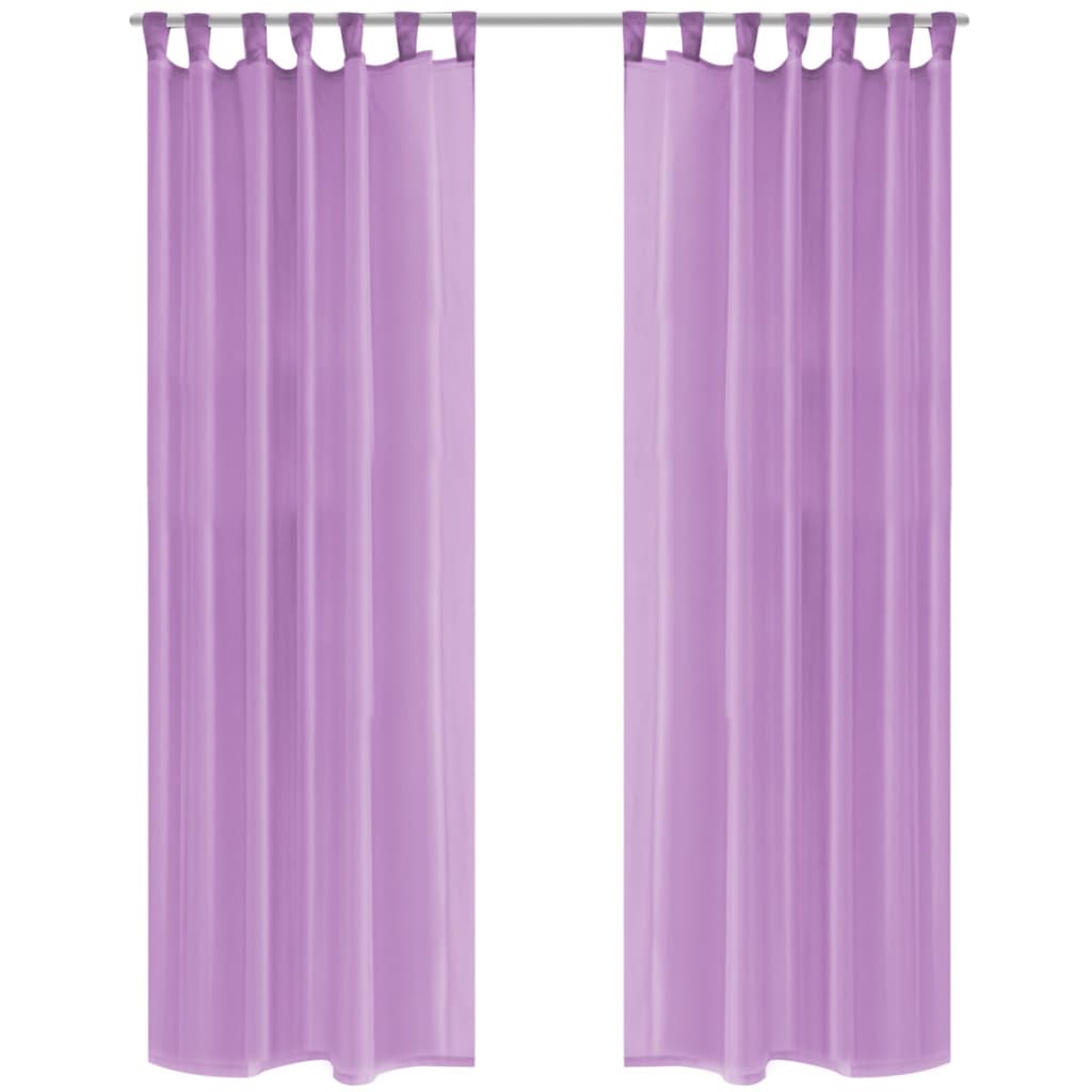 Tende vidaxl Voile 140x245 cm lilla 2 pezzi
