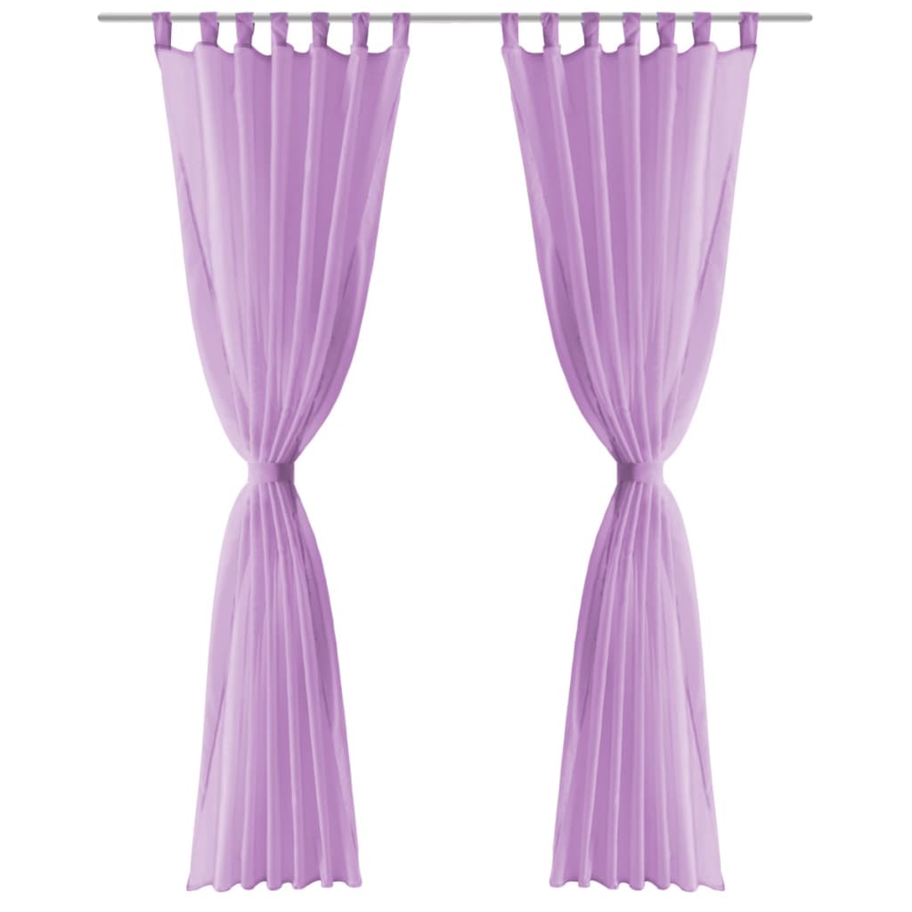 Tende vidaxl Voile 140x245 cm lilla 2 pezzi