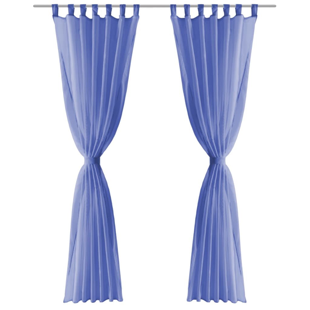 Vidaxl zavese Voile 140x175 cm kraljevsko modro