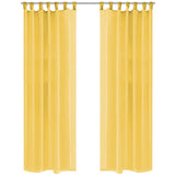 Vidaxl gordijnen voile 140x175 cm geel 2 st