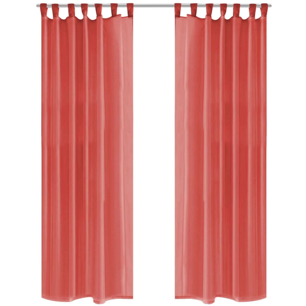 Vidaxl curtains Voile 140x225 cm red 2 pcs