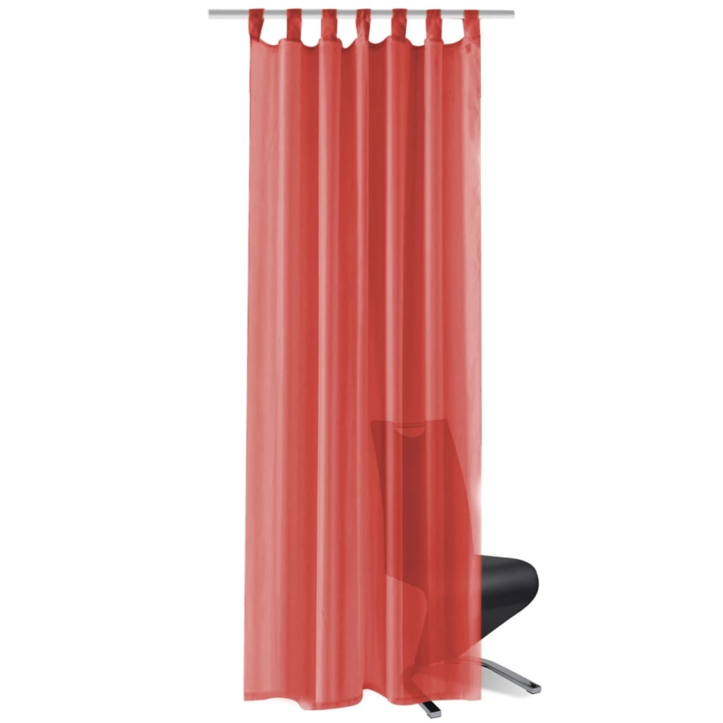 Vidaxl curtains Voile 140x225 cm red 2 pcs