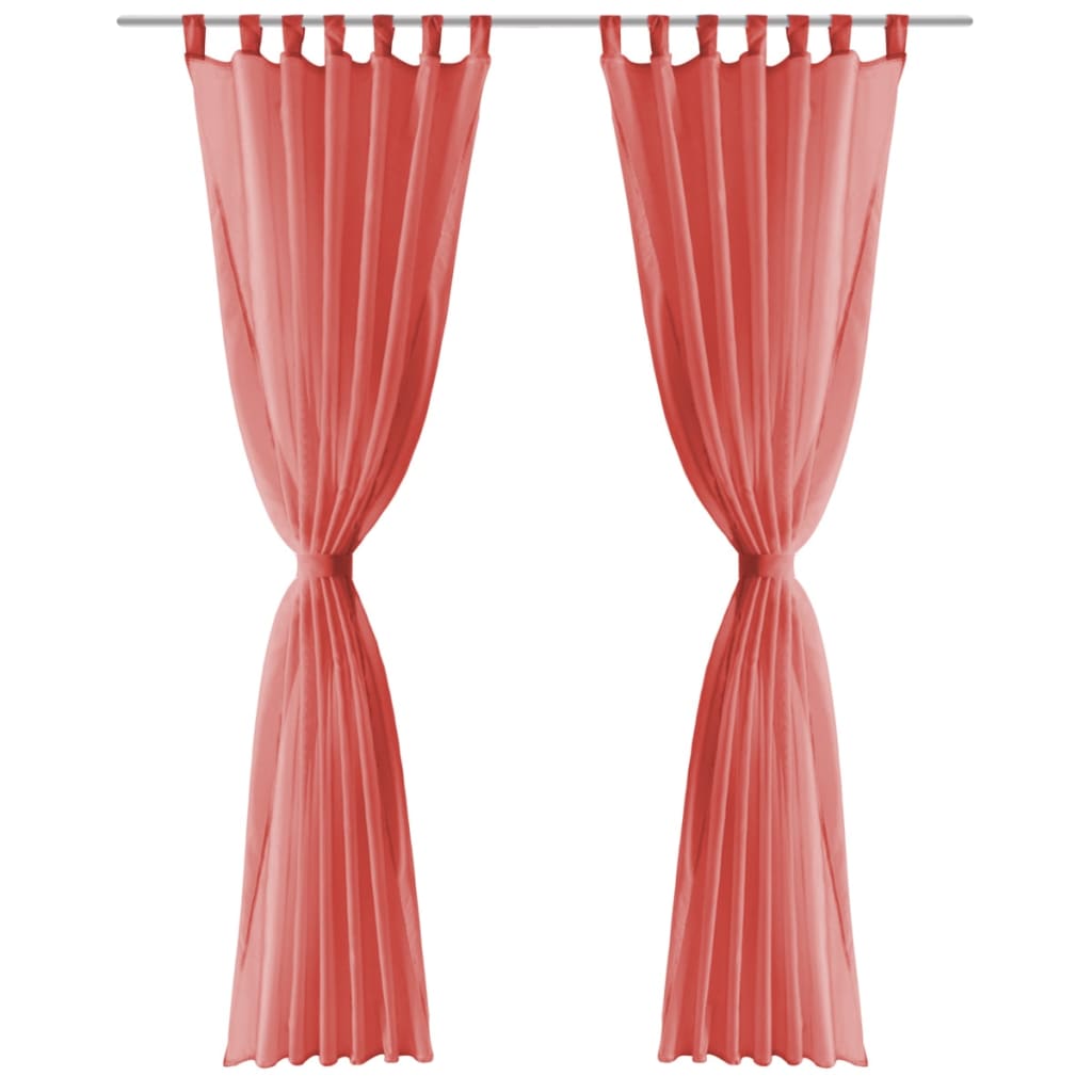 Vidaxl curtains Voile 140x225 cm red 2 pcs