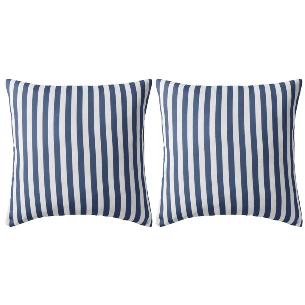 Vidaxl outdoor cushions 45x45 cm striped navy blue 2 pcs