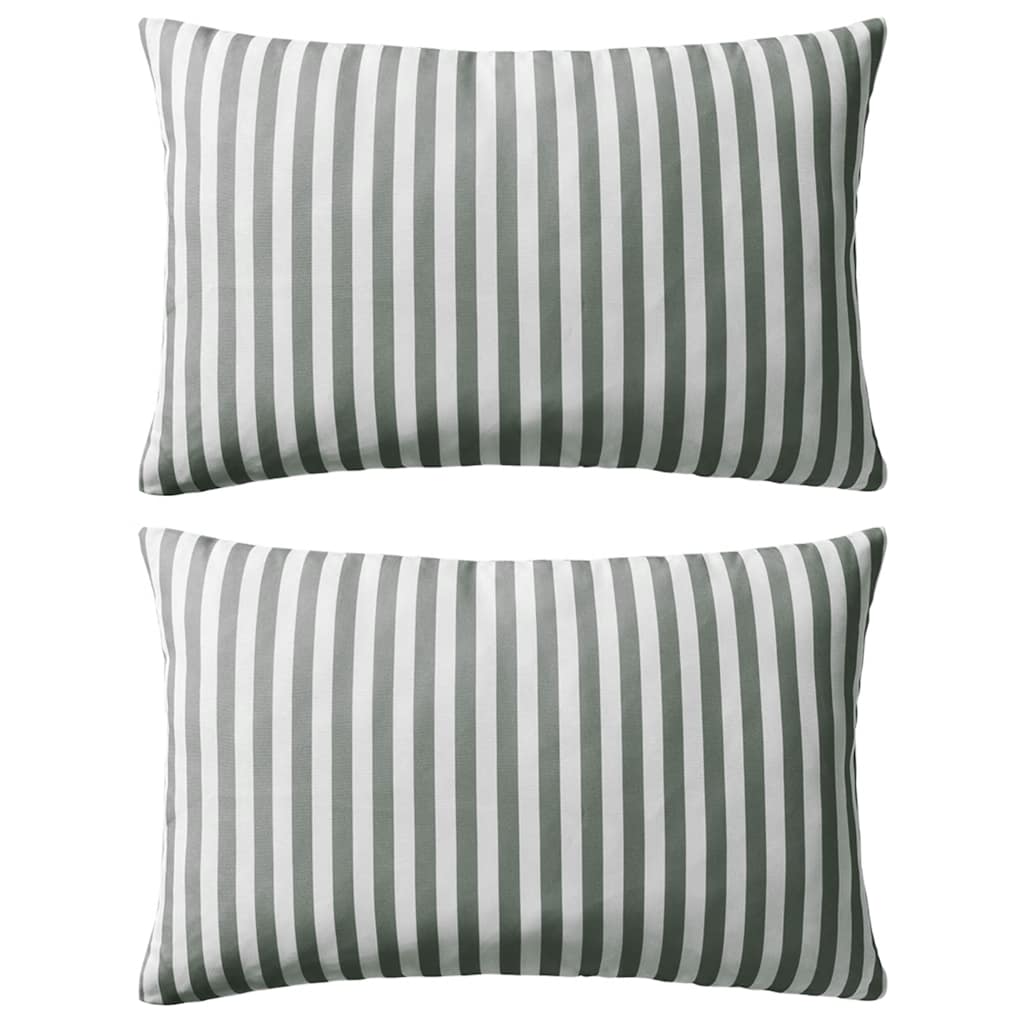 Vidaxl outdoor cushions 60x40 cm striped gray 2 pcs