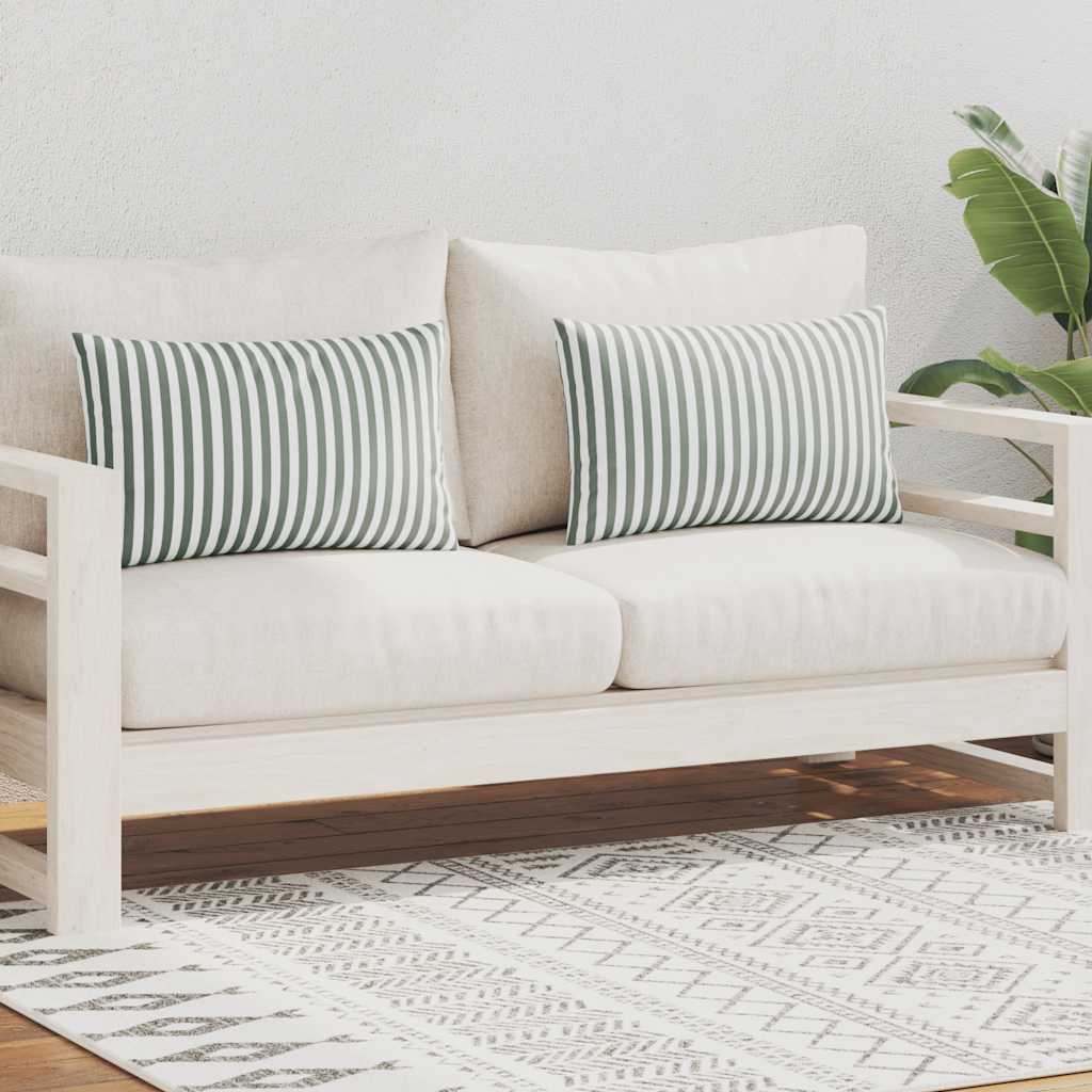 Vidaxl outdoor cushions 60x40 cm striped gray 2 pcs