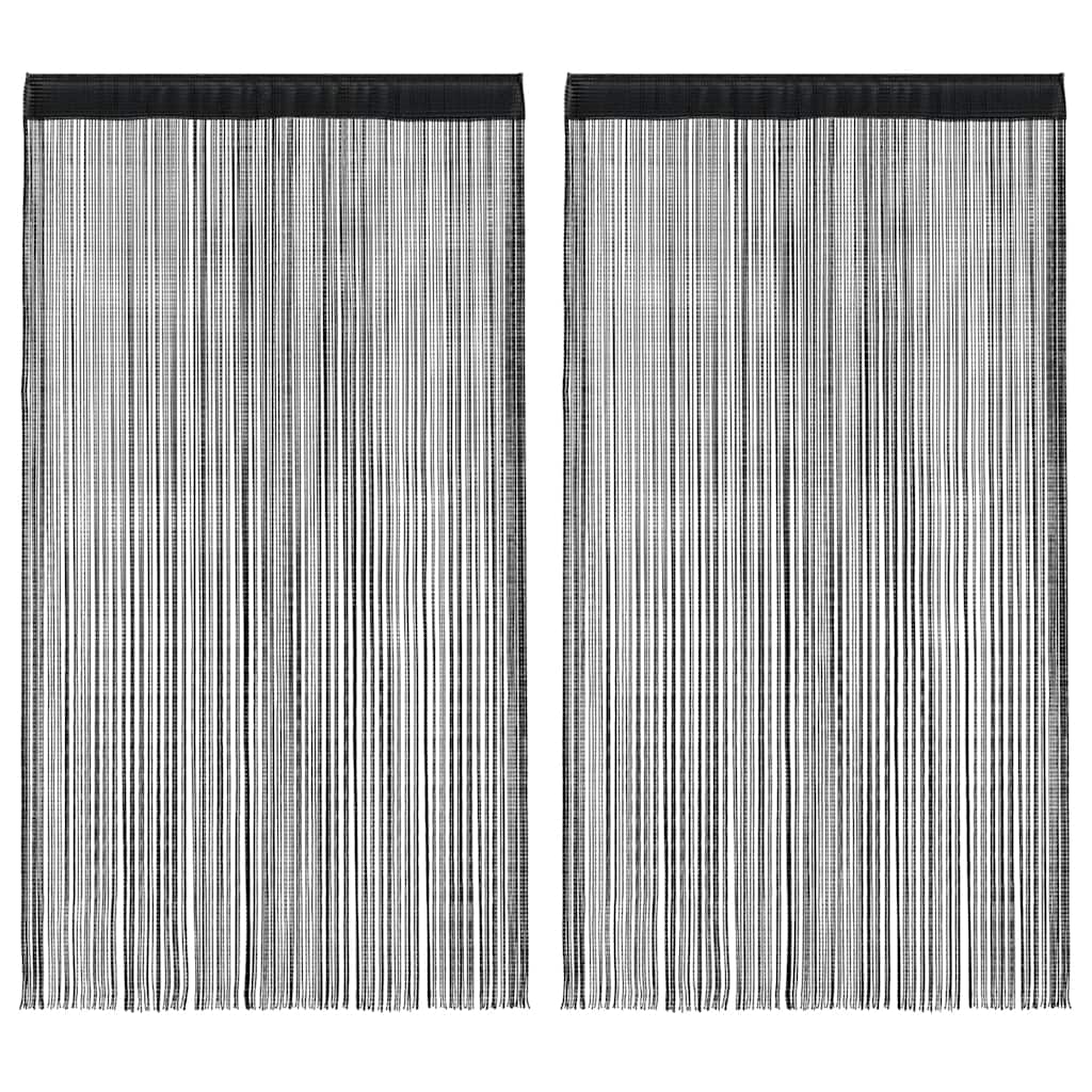 Vidaxl Wire curtains 2 pcs 100x250 cm Black
