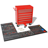 Vidaxl Tool Trolley con 1125 strumenti in acciaio rosso
