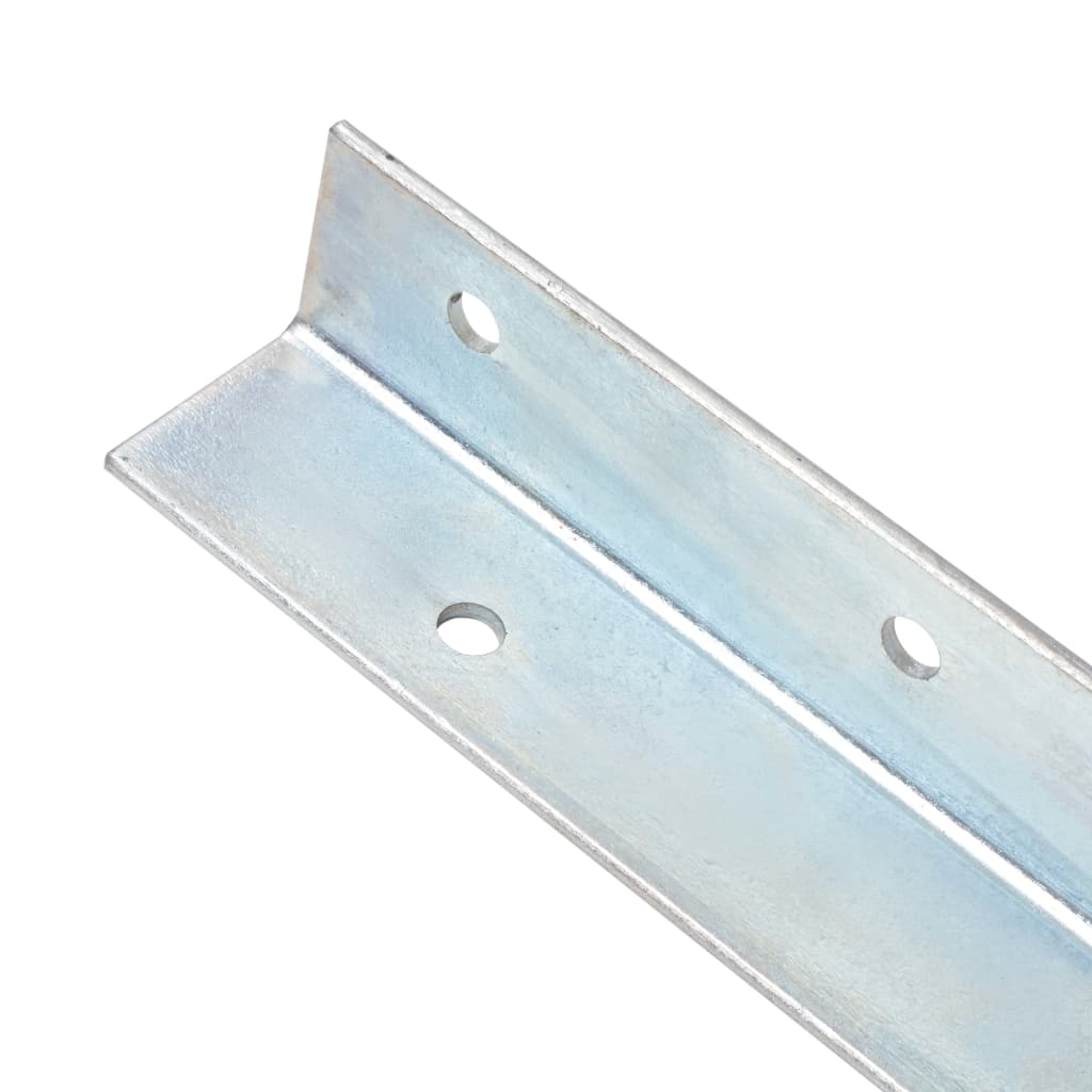 Vidaxl Buedem Anker l-geformt 5x5x50 cm galvaniséiert Stol 2 PCs