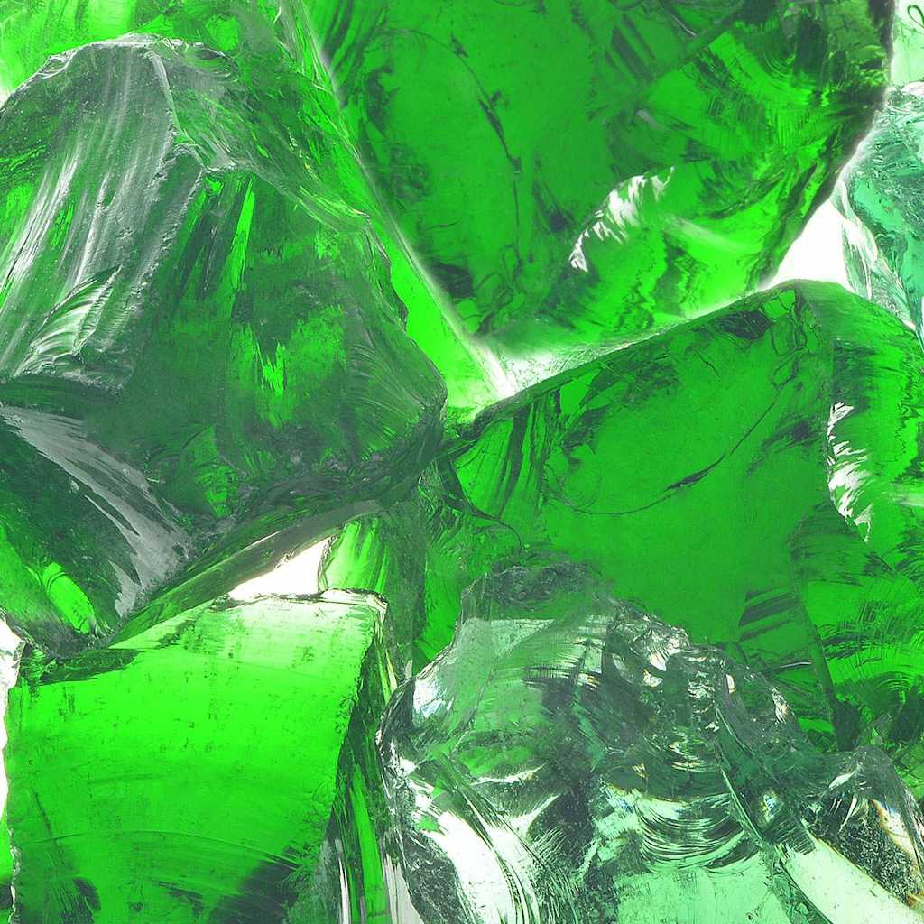 Vidaxl gabion stones 25 kg green 60-120 mm glass