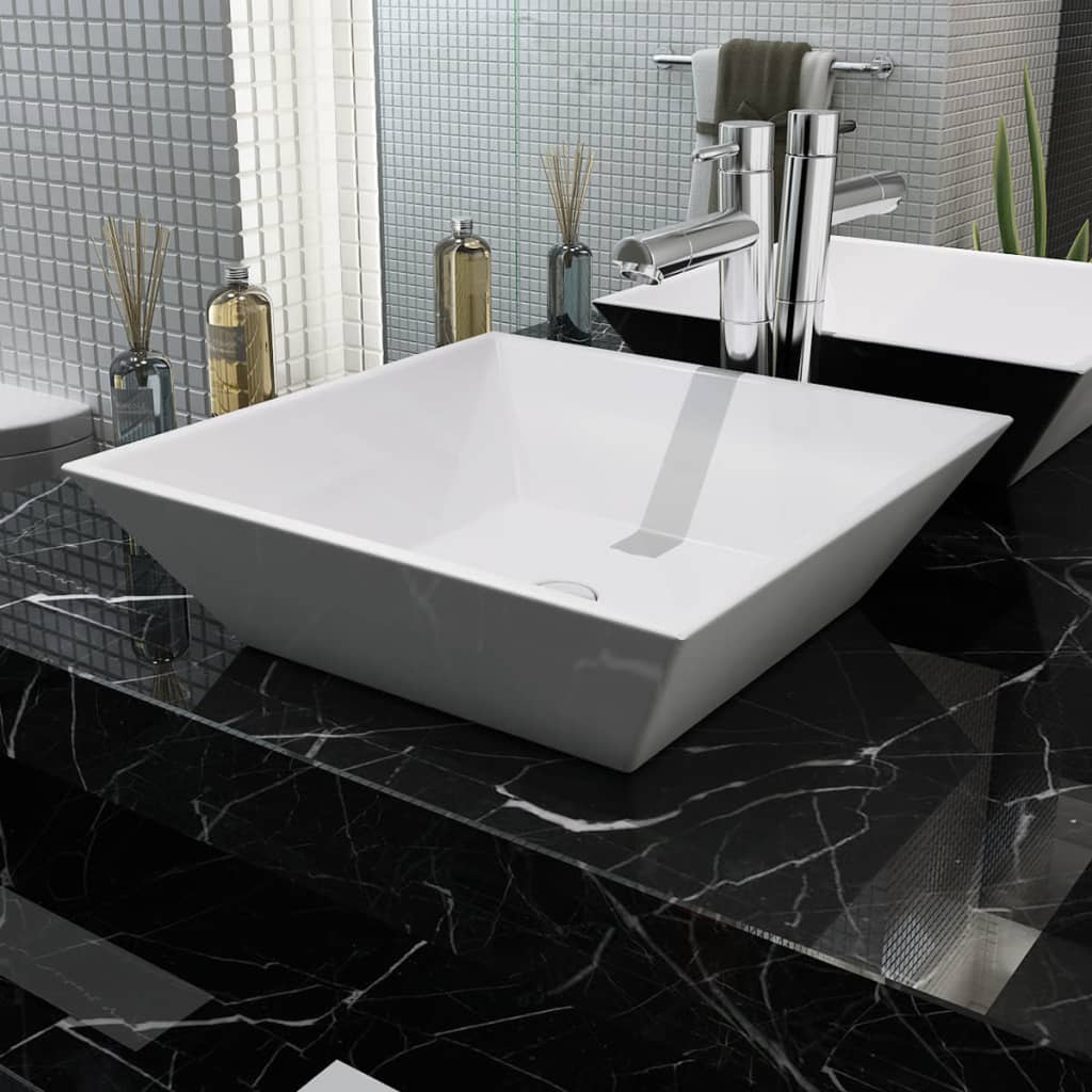 BIDAXL WASHBASIN SQUARE VIT 41.5X41.5X12 CM CERAMICS