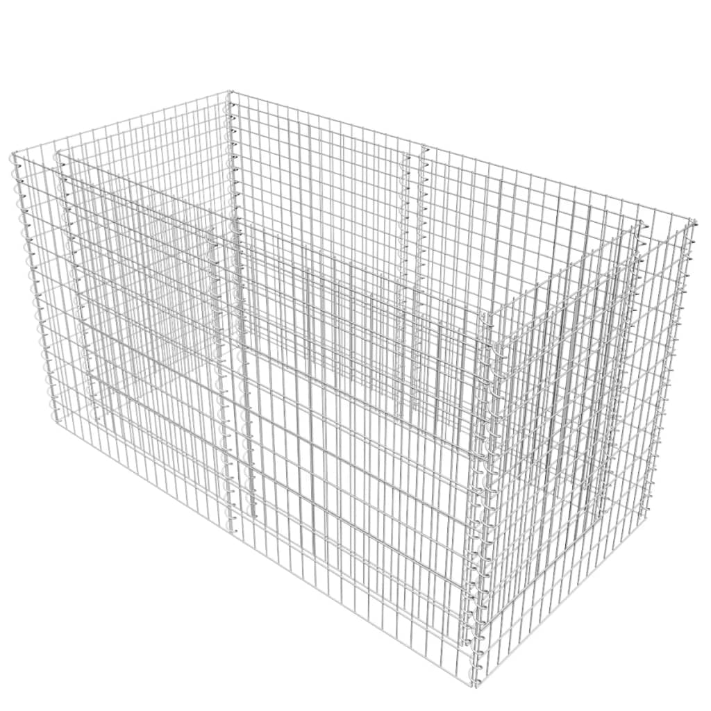 Vidaxl raised gabion planter 180x90x100 cm steel silver-colored