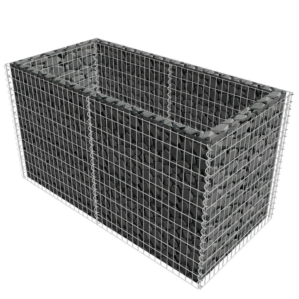 Vidaxl raised gabion planter 180x90x100 cm steel silver-colored