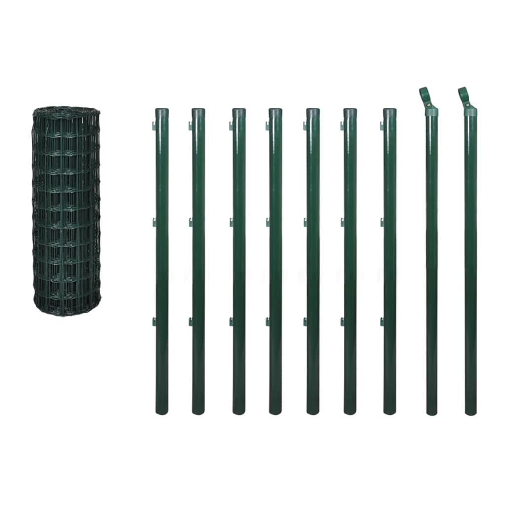 Vidaxl euro fence 10x1.5 m steel green