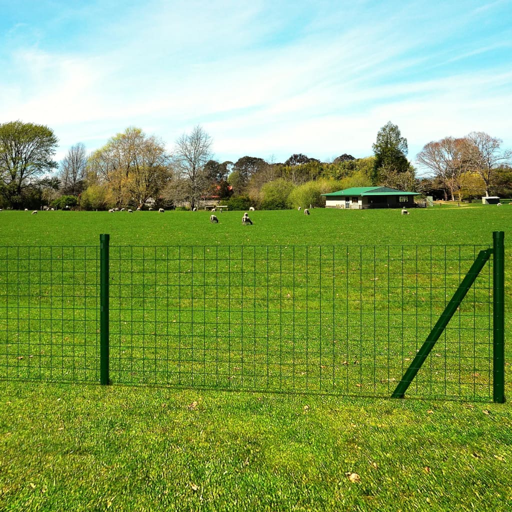 Vidaxl euro fence 10x1.5 m steel green