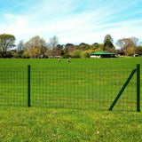 Vidaxl euro fence 10x1.5 m steel green