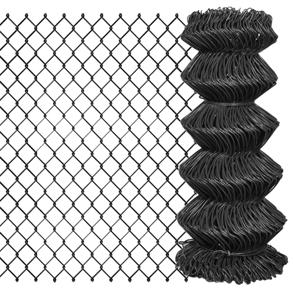 Vidaxl Mesh Fence 15x0,8 m ocel šedá