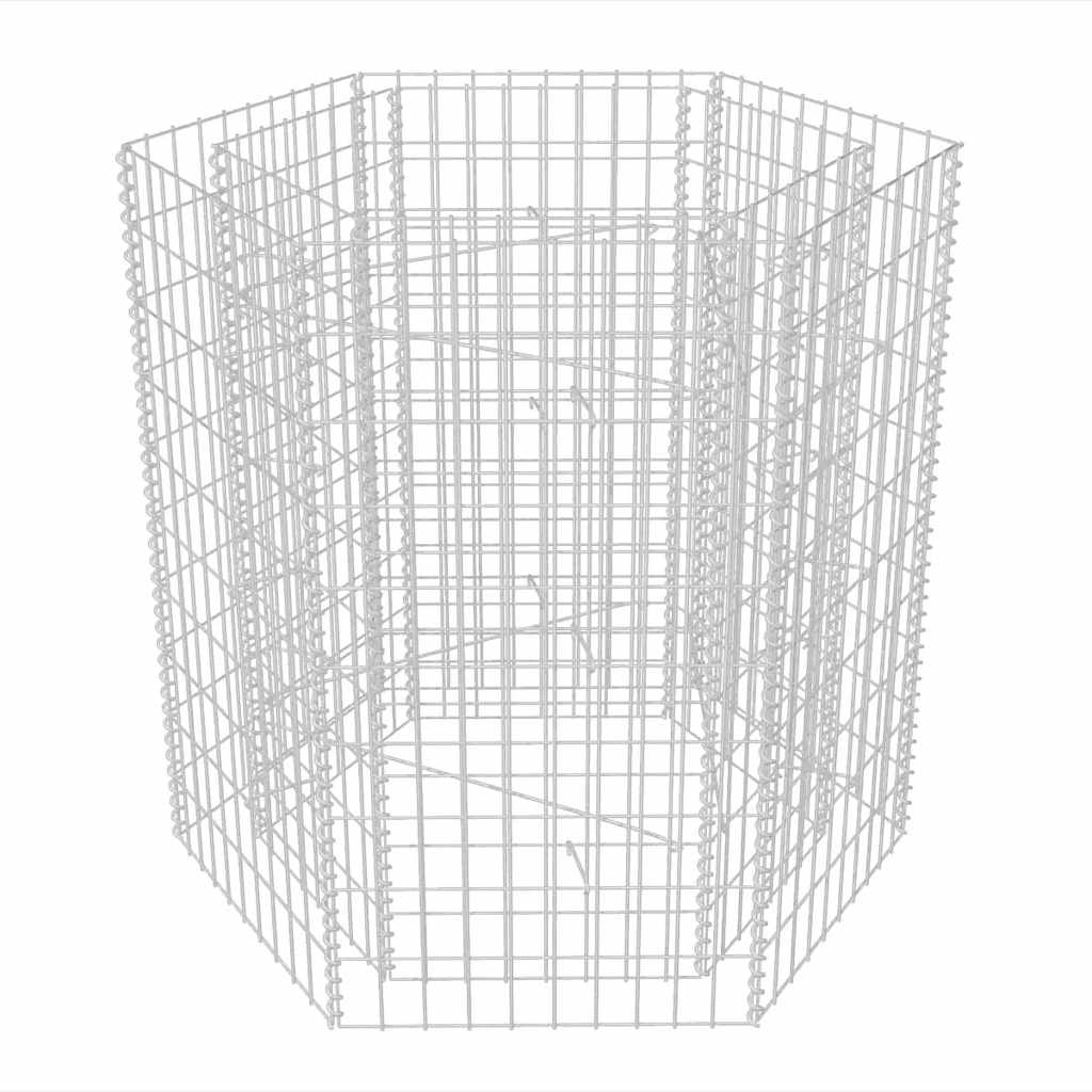 Vidaxl gabion plantenbak verhoogd zeshoekig 100x90x100 cm