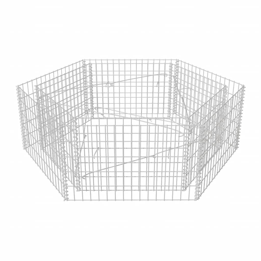 Vidaxl Gabion Planter Raised Hexagonal 160x140x50 cm