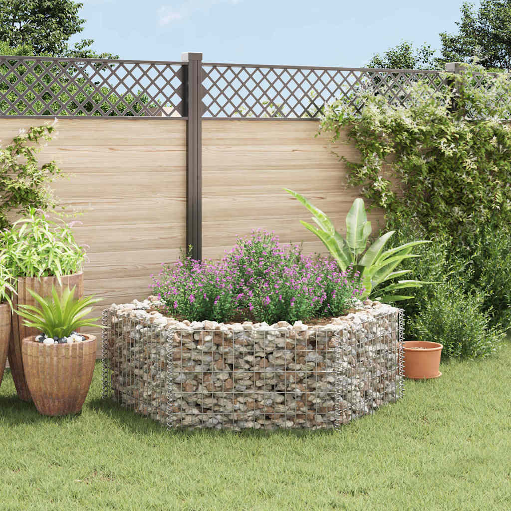 Vidaxl Gabion Planter Raised Hexagonal 160x140x50 cm