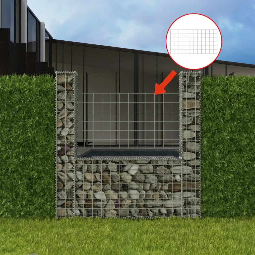 Vidaxl gabion basket U-shaped 160x20x150 cm steel