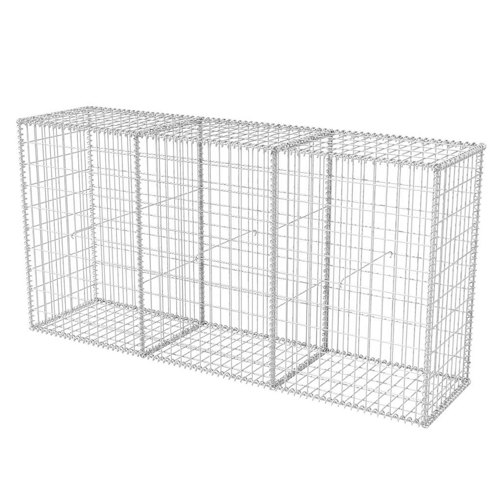 Vidaxl gabion basket 200x50x100 cm galvanized steel