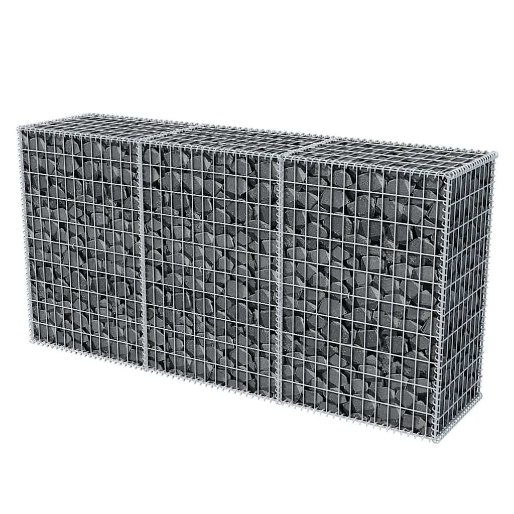 Vidaxl gabion basket 200x50x100 cm galvanized steel
