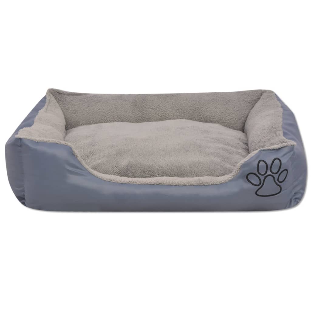 Cama de cachorro vidaxl com tamanho de almofada acolchoada xxl cinza