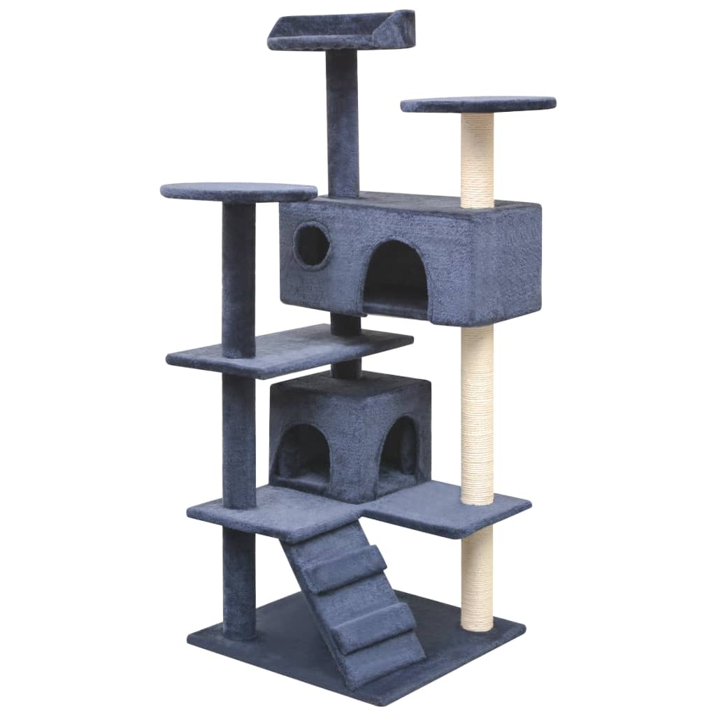 Vidaxl Cat Scratching Post med sisal skrabe poster 125 cm mørkeblå