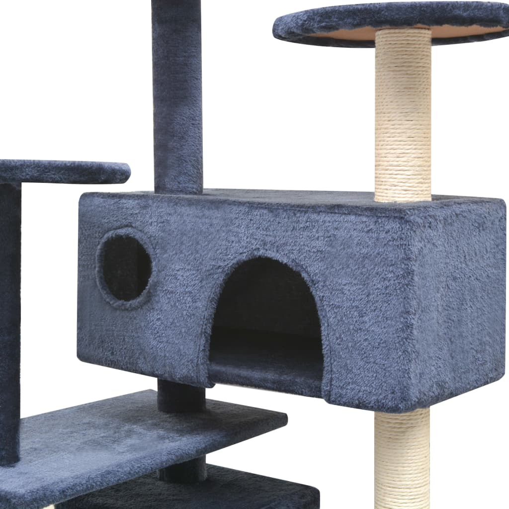Vidaxl Cat Scratching Post med sisal skrabe poster 125 cm mørkeblå