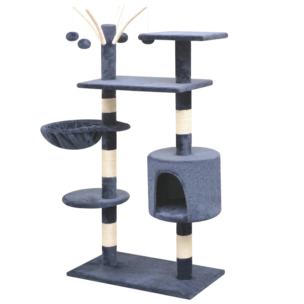 Vidaxl Cat Scrating Post z Sisal Scrating Posts 125 cm Ciemnoniebieski