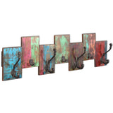 VidaXL coat rack with 7 hooks solid recycled wood