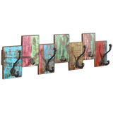 VidaXL coat rack with 7 hooks solid recycled wood