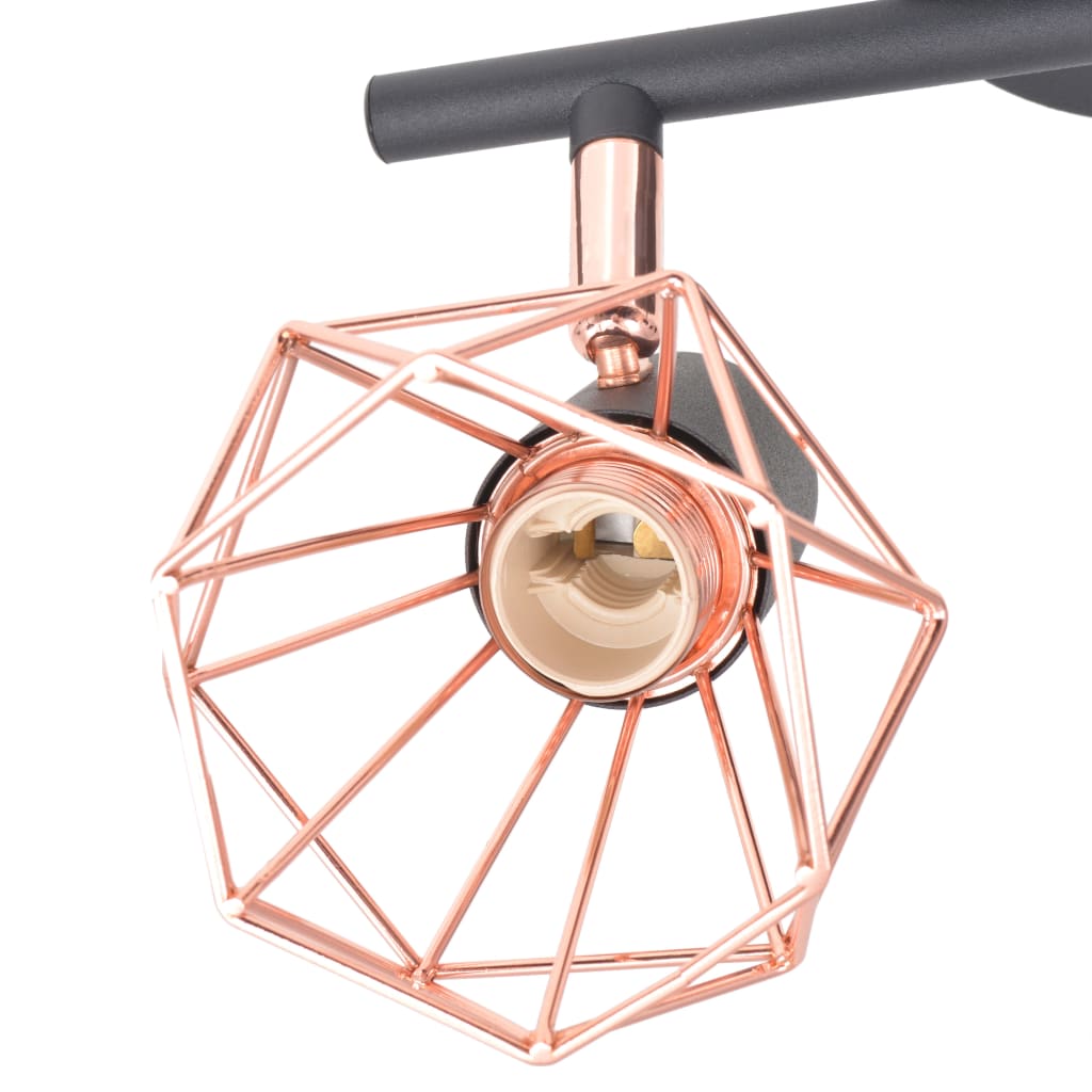 Vidaxl taklampa med 2 spotlight E14 svart och koppar
